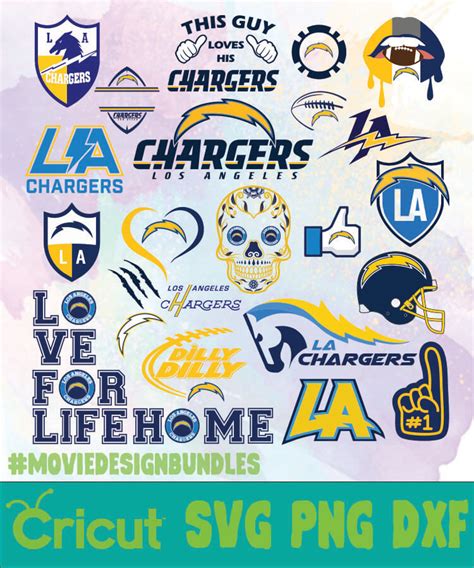 SAN DIEGO CHARGERS LOGO BUNDLES SVG PNG DXF - Movie Design Bundles