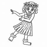 Premium Vector  Girl In Hula Outfit Isolated Coloring Page sketch template