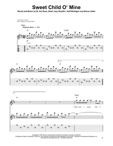 Sweet Child O' Mine by Guns N' Roses - Guitar Tab Play-Along - Guitar Instructor