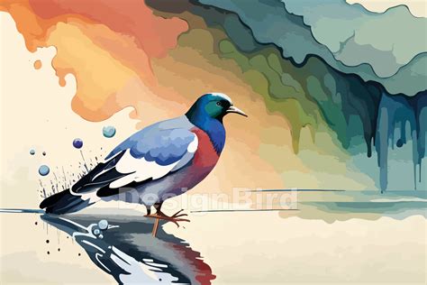 Pigeon Bird Watercolor Illustrations Graphic by Designbird · Creative ...