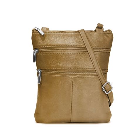 home products a soft genuine leather multi pocket crossbody bag