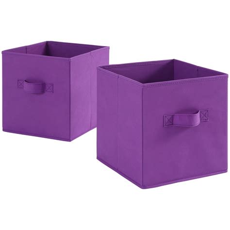 Mainstays Collapsible Fabric Cube Storage Bins (10.5" x 10.5"), Set of 2, Multiple Colors ...