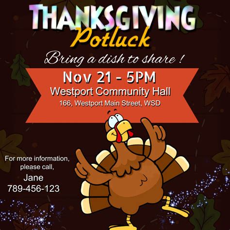 Copy of Thanksgiving potluck invitation | PosterMyWall