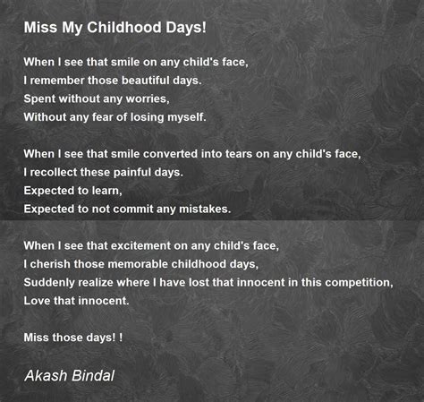 Miss My Childhood Days! - Miss My Childhood Days! Poem by Akash Bindal