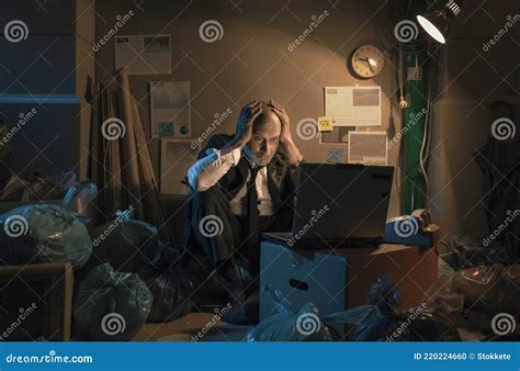 Broke Homeless Businessman Living on the Street Stock Photo - Image of messy, executive: 220224660