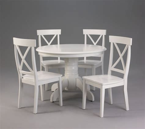 Ikea Round Dining Table White / IKEA White Expandable/Collapseable Dining Table & Two ...