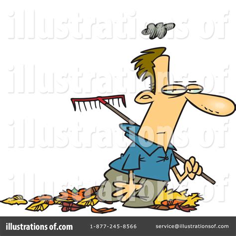 Raking Leaves Clipart #433423 - Illustration by toonaday