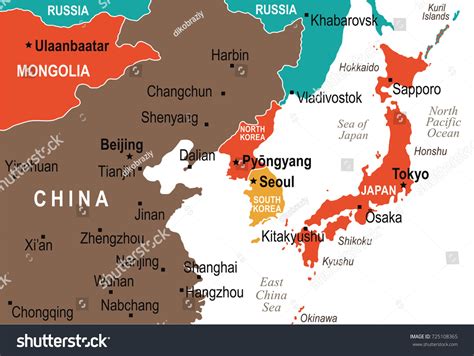 4.950 afbeeldingen voor korea japan china map: afbeeldingen, stockfoto‘s en vectoren | Shutterstock