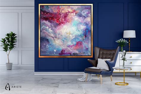 Purple Nebula Large Abstract Painting / Blue Pink Purple & - Etsy