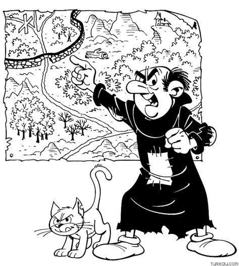 Gargamel Map Azrael Coloring Page » Turkau