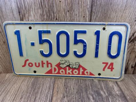 VINTAGE- 1974 SOUTH Dakota License Plate MOUNT RUSHMORE $11.95 - PicClick