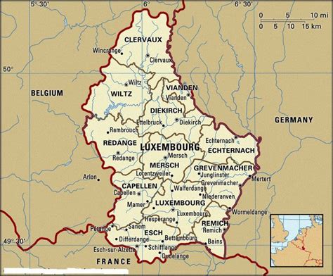 Latitude And Longitude Map of Luxembourg | Where Is Luxembourg? | WhatsAnswer | Latitude and ...