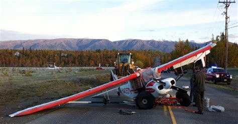 Pilot unhurt after small plane crash lands on Alaska highway