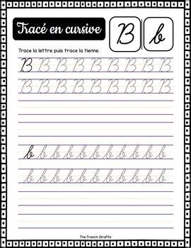 French Alphabet Cursive Tracing - French Alphabet Tracing Activity