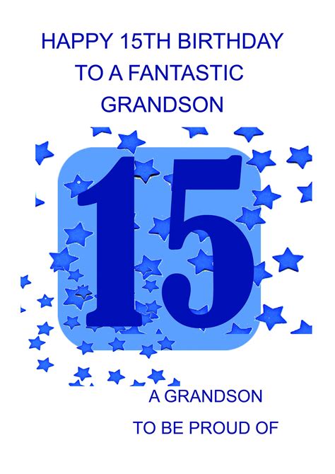 Grandson 15th Birthday Card | Etsy