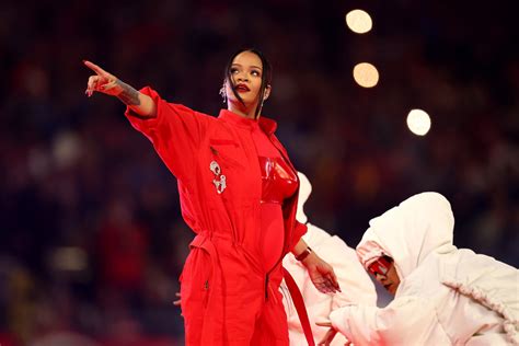 Rihanna Tore the Roof Off the Super Bowl Stadium in Bright Red Jumpsuit ...