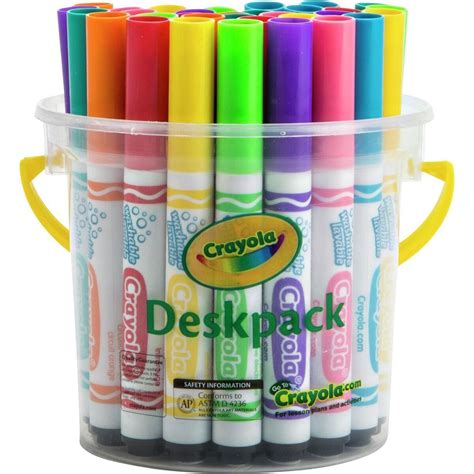 Crayola Washable Broad Marker- 32 Assorted Bright Deskpack