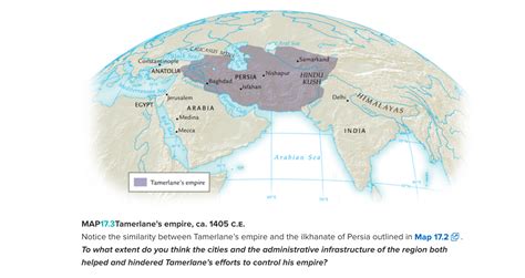 [Solved] Explain ONE way in which the empire of Tamerlane may have ...