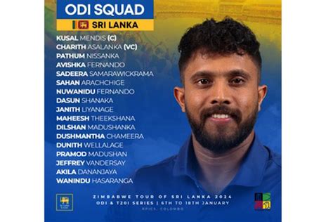 Fernando, Dananjaya, Vandersay back in squad as Sri Lanka announce Kusal Mendis led 17-member ...