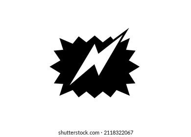 Black Thunderbolt Symbol Isolated On White Stock Illustration ...