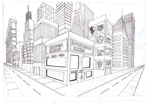 2 Point Cityscape | Perspective drawing architecture, Perspective art, Architecture drawing art