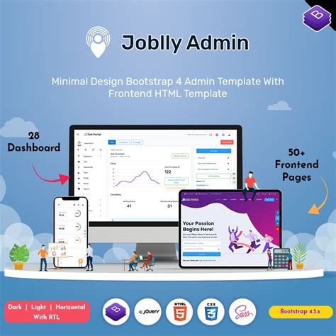 Job Board HTML Template with Admin Panel Dashboard