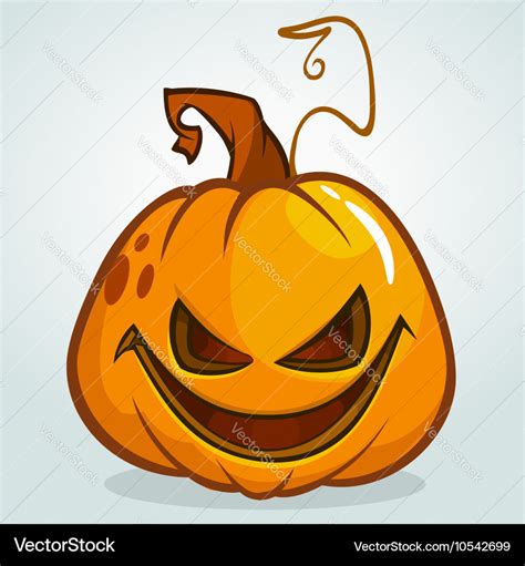 Scary halloween pumpkin cartoon Royalty Free Vector Image