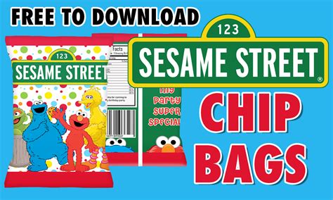 SESAME STREET CHIP BAGS | Ellierosepartydesigns.com