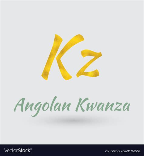 Golden Symbol of Angolan Kwanza Royalty Free Vector Image