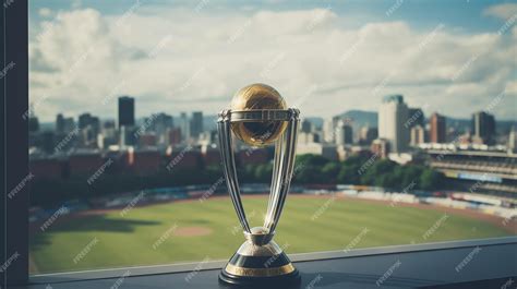 Premium AI Image | A trophy from the icc cricket world cup