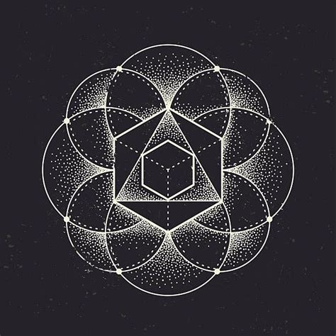 Abstract sacred geometry. Geometric symmetric pattern isolated on ...