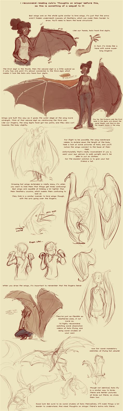 Bat Wing Tutorial by Harrie | Art reference poses, Sketches, Drawing people