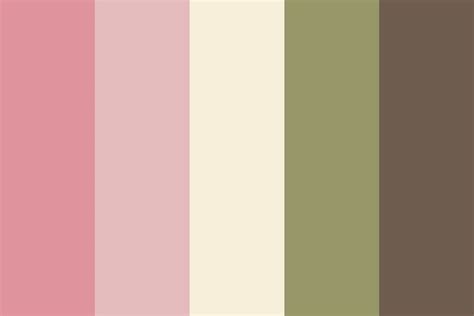 the color scheme is pink, green and brown