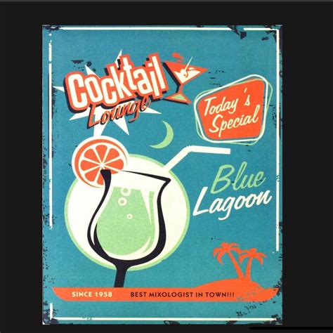 Vintage Cocktail Lounge Metal Drink Sign Drink Sign Vintage - Etsy