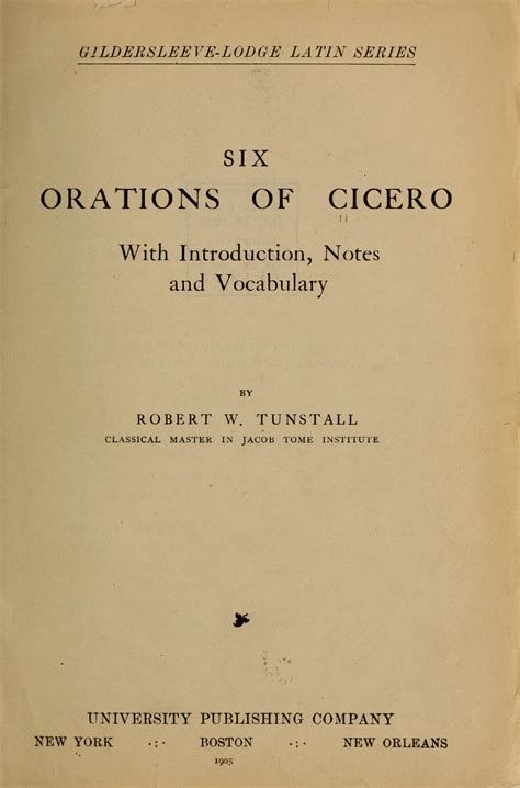 Six orations of Cicero; | Library of Congress