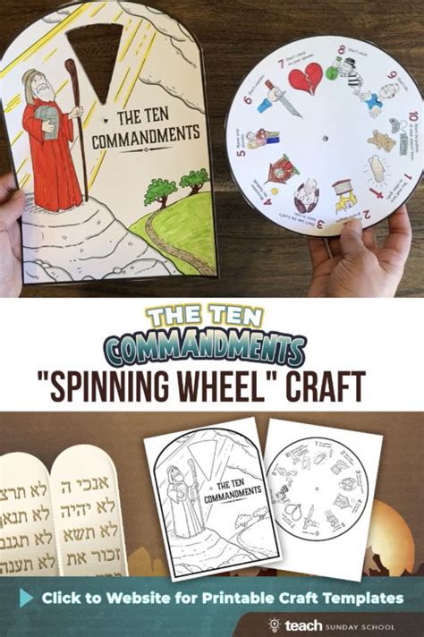 Sunday School craft idea: 10 Commandments Spinning Wheel craft. Print ...