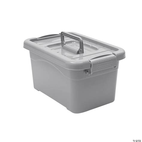 Grey Large Locking Storage Bins with Lids & Handles- 3 Pc. | Oriental ...