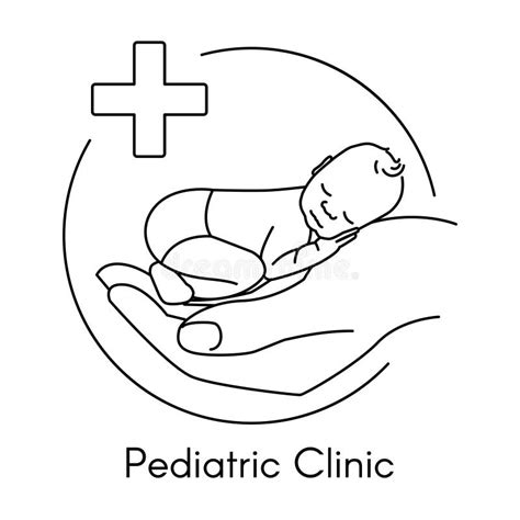 Newborn on Hand. Pediatric Clinic Logo Stock Vector - Illustration of ...