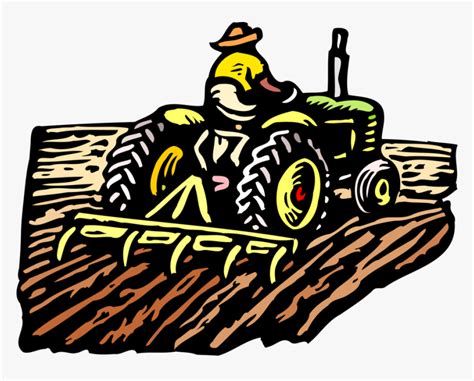 On Tractor Plowing Vector - Clip Art Of Farming, HD Png Download - kindpng