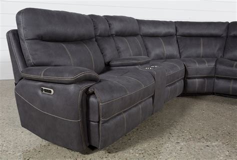 Denali Charcoal Grey 6 Piece Reclining Sectional W/2 Power Headrests - left | Reclining ...