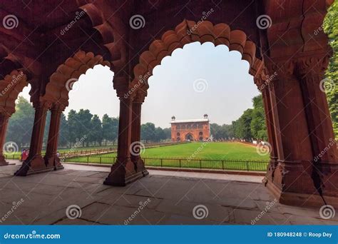 Red Fort Interior Medieval Architecture with Carved Pillar Structures and Ancient Buildings at ...