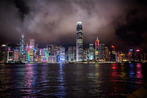 Hong Kong Skyline at Night Royalty-Free Stock Photo