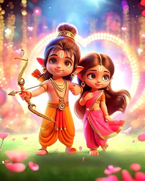 Shri Ram Sita Cute Cartoon Images Best - Wishes143.com