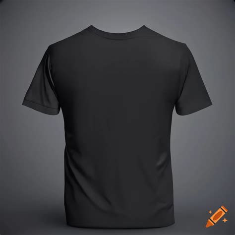 Front and back view of a black t-shirt mockup on Craiyon