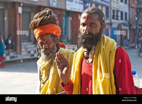 Portrait of holy man, street of Kathmandu, Nepal Stock Photo - Alamy