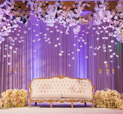 Elegant Stage Backdrop with Hanging Floral Strings