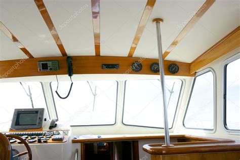 Classic fishing boat white and wood interior — Stock Photo © lunamarina #5504951