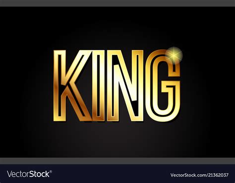 King word text typography gold golden design logo Vector Image