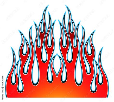 Racing flame car sticker tribal flame car decal fire tattoo vector art ...