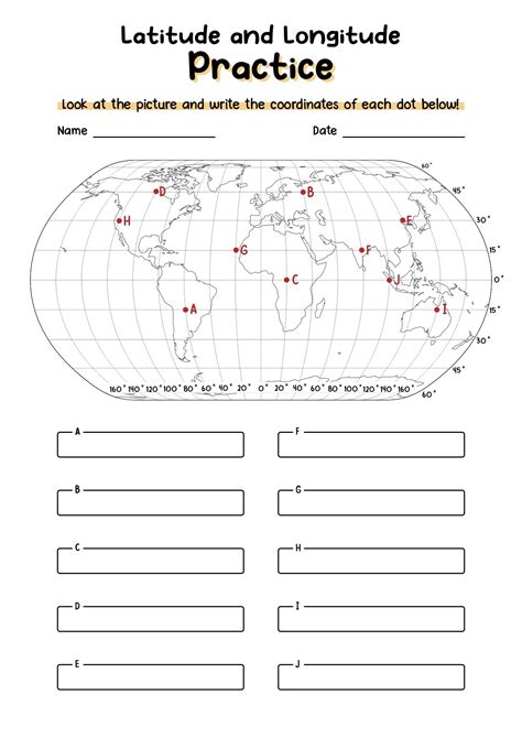 Longitude and Latitude Worksheets | Latitude and longitude map, Map skills worksheets, Map ...